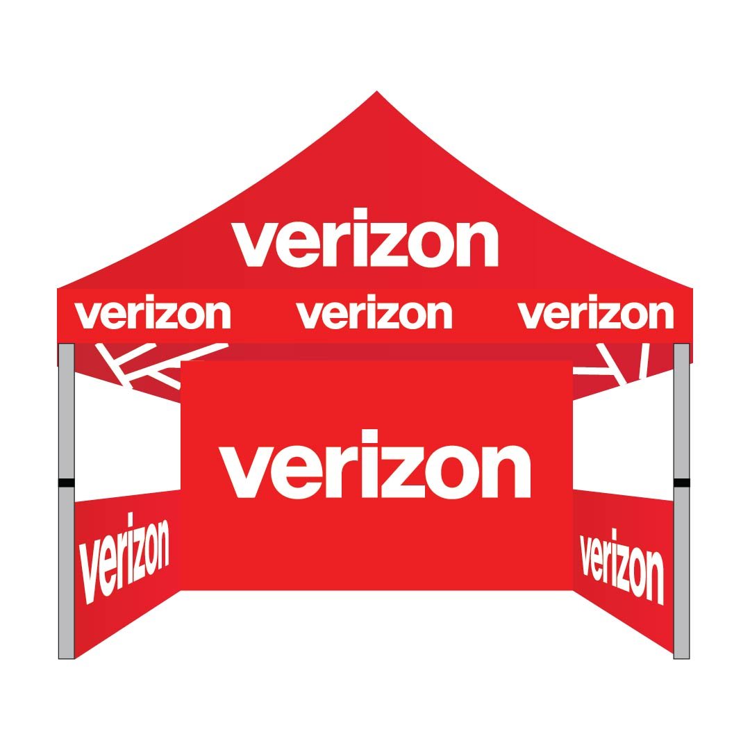 10x10 Verizon advertising tent with walls