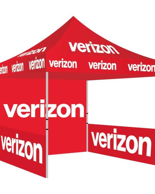 10x10 Verizon advertising tent with walls