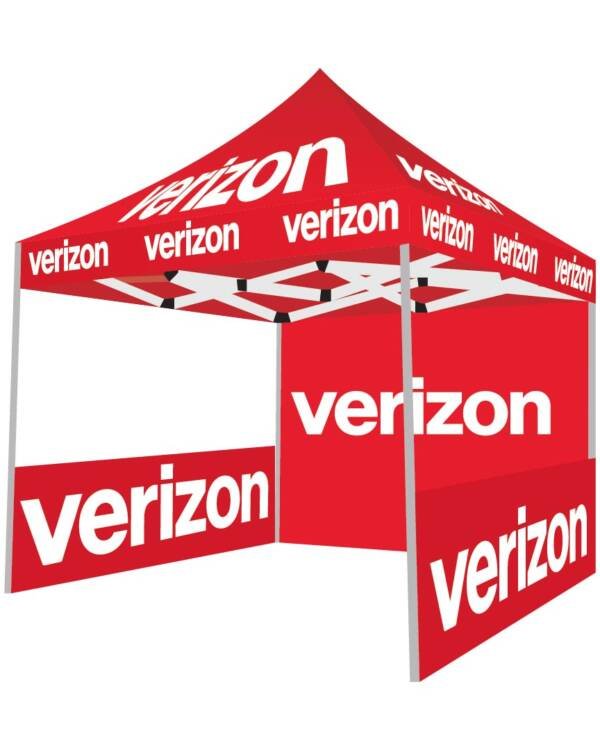 10x10 Verizon advertising tent with walls