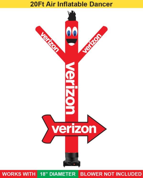 20FT Verizon Air Dancer with Arrow Sign (Red)