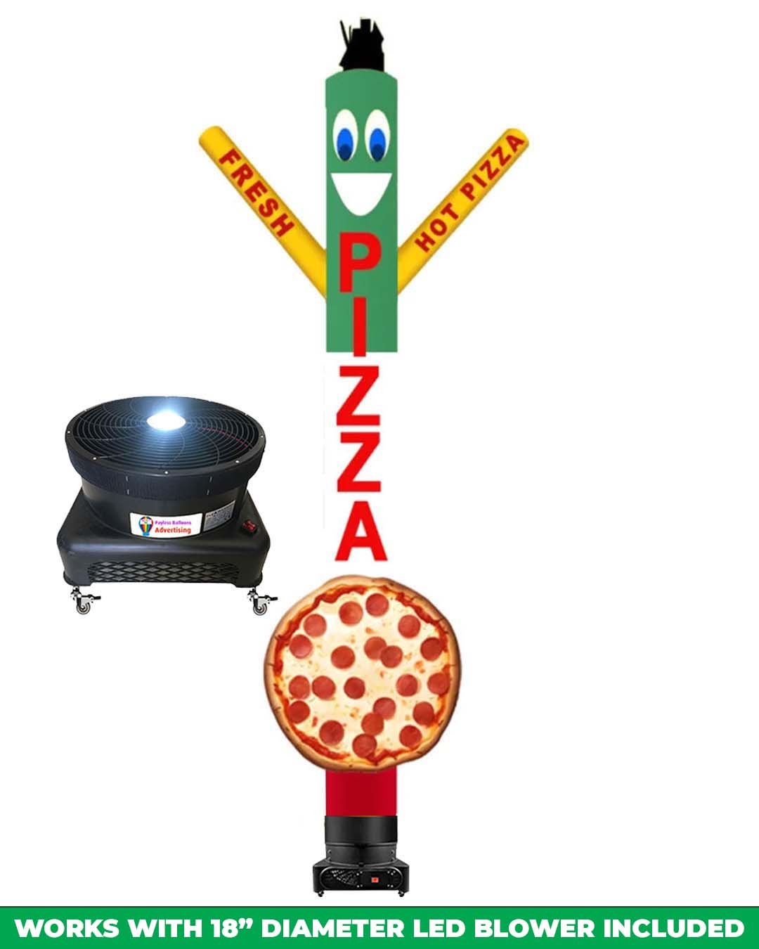 20ft-Pizza-Air-Inflatable-Dancer-with-LED-Blower 20FT Pizza Air Dancer with LED Blower