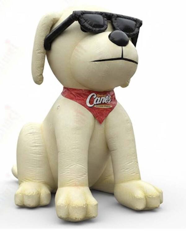 22ft Raising Cane’s inflatable dog mascot balloon