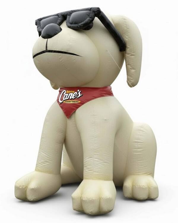 22ft Raising Cane’s inflatable dog mascot balloon
