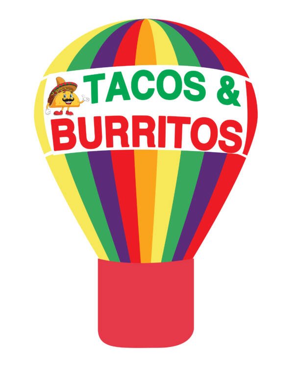 22ft Tacos & Burritos rooftop advertising balloon