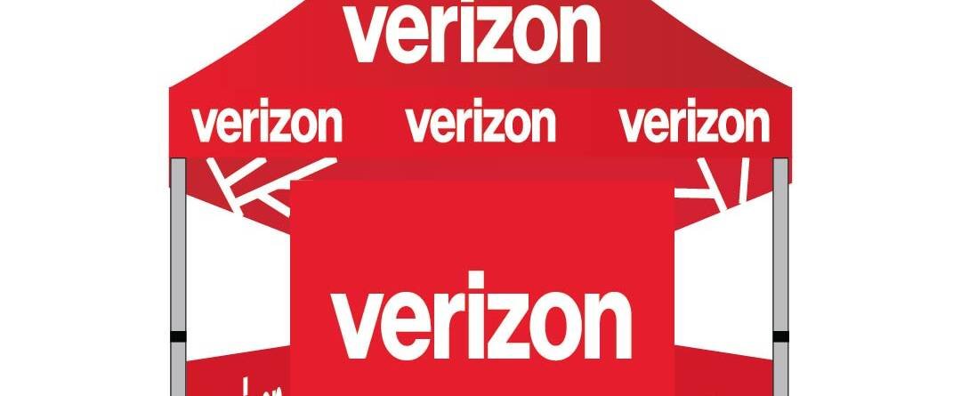 5x5 Verizon pop up advertising tent
