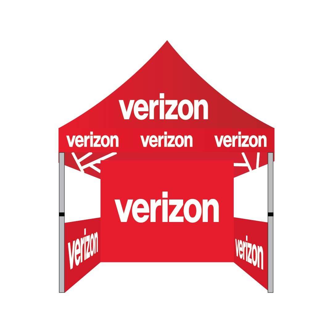 5x5 Verizon pop up advertising tent