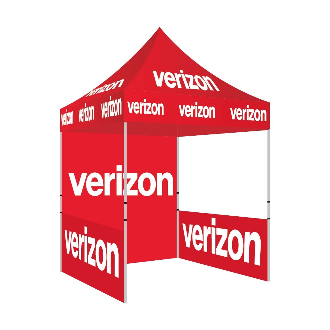 5x5 Verizon pop up advertising tent