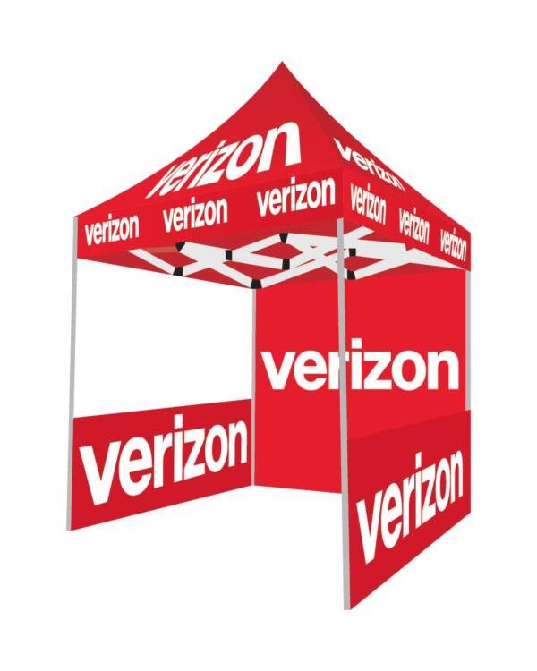 5x5 Verizon pop up advertising tent