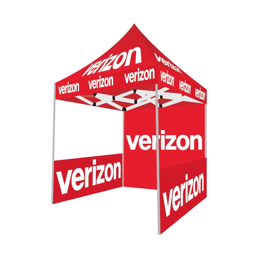 5x5 Verizon pop up advertising tent