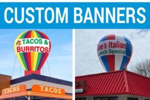 CUSTOM BANNERS ROOFTOP BALLOON