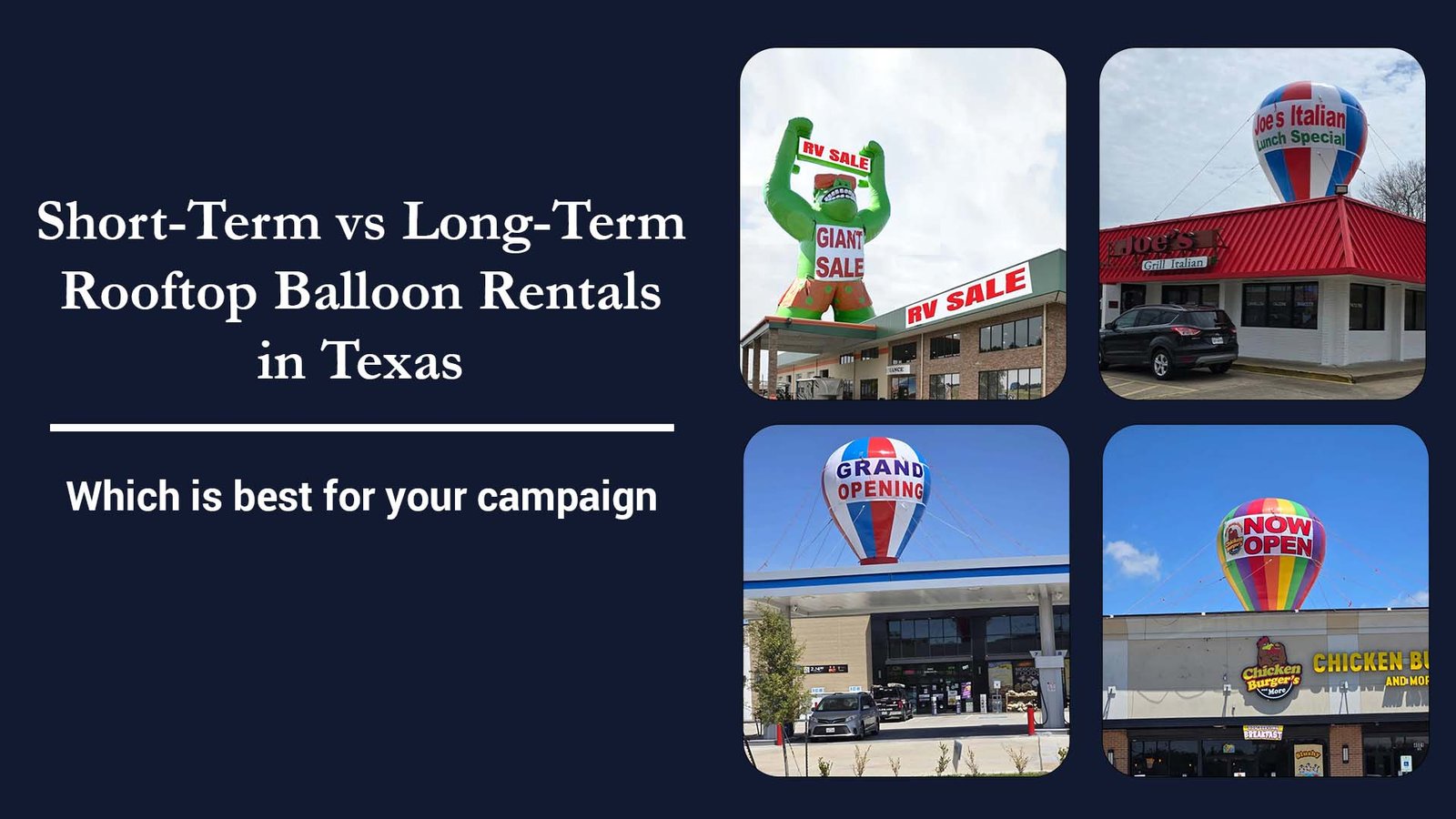 rooftop balloon rentals Texas