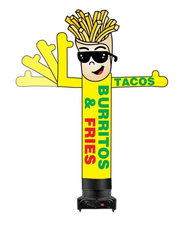 10ft Burritos & Fries Waving Man Inflatable