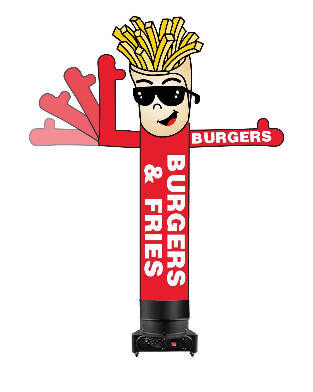 10ft Burgers & Fries Waving Man Inflatable