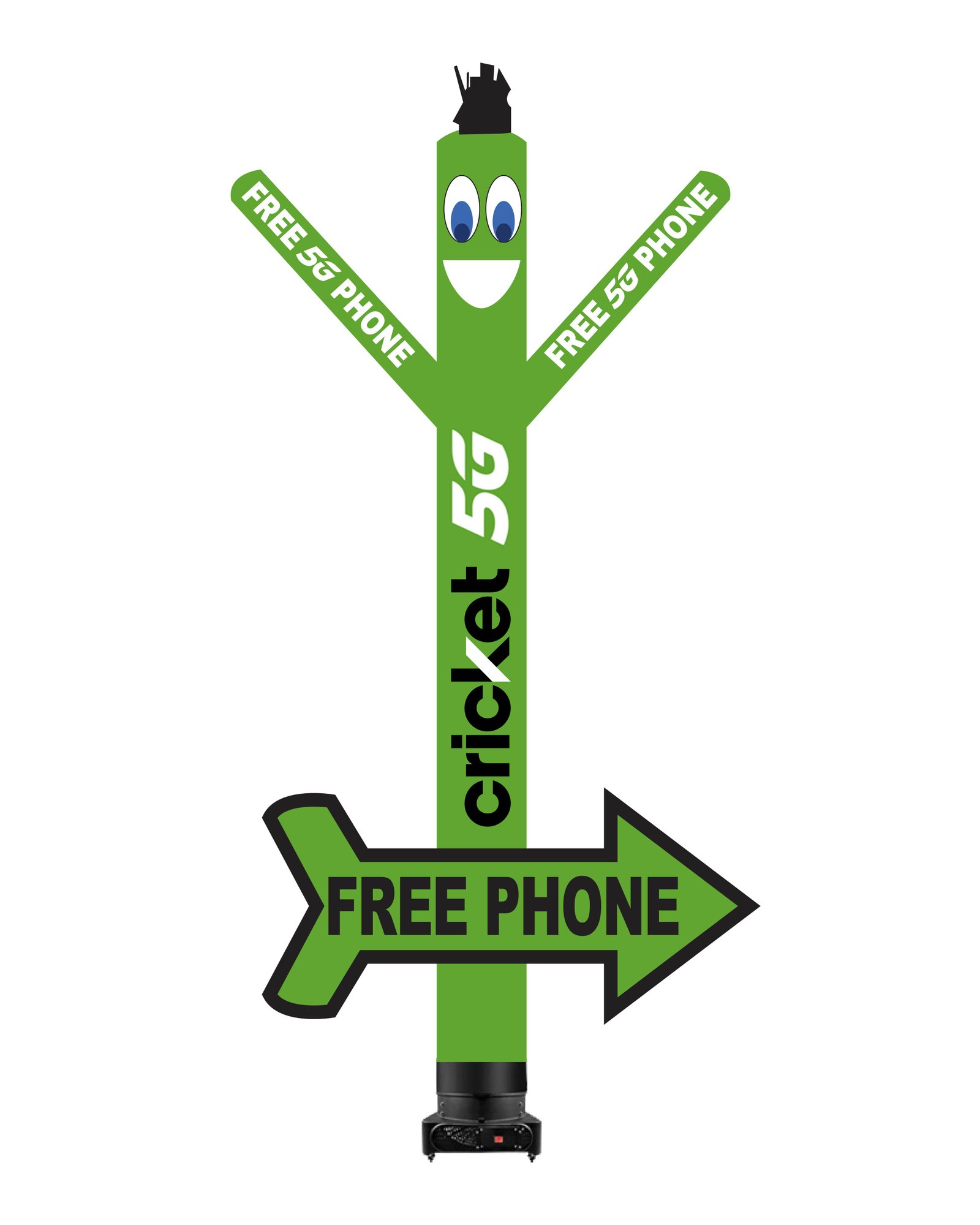 20FT Cricket 5G Free 5G Phone Air Dancer with Arrow Sign