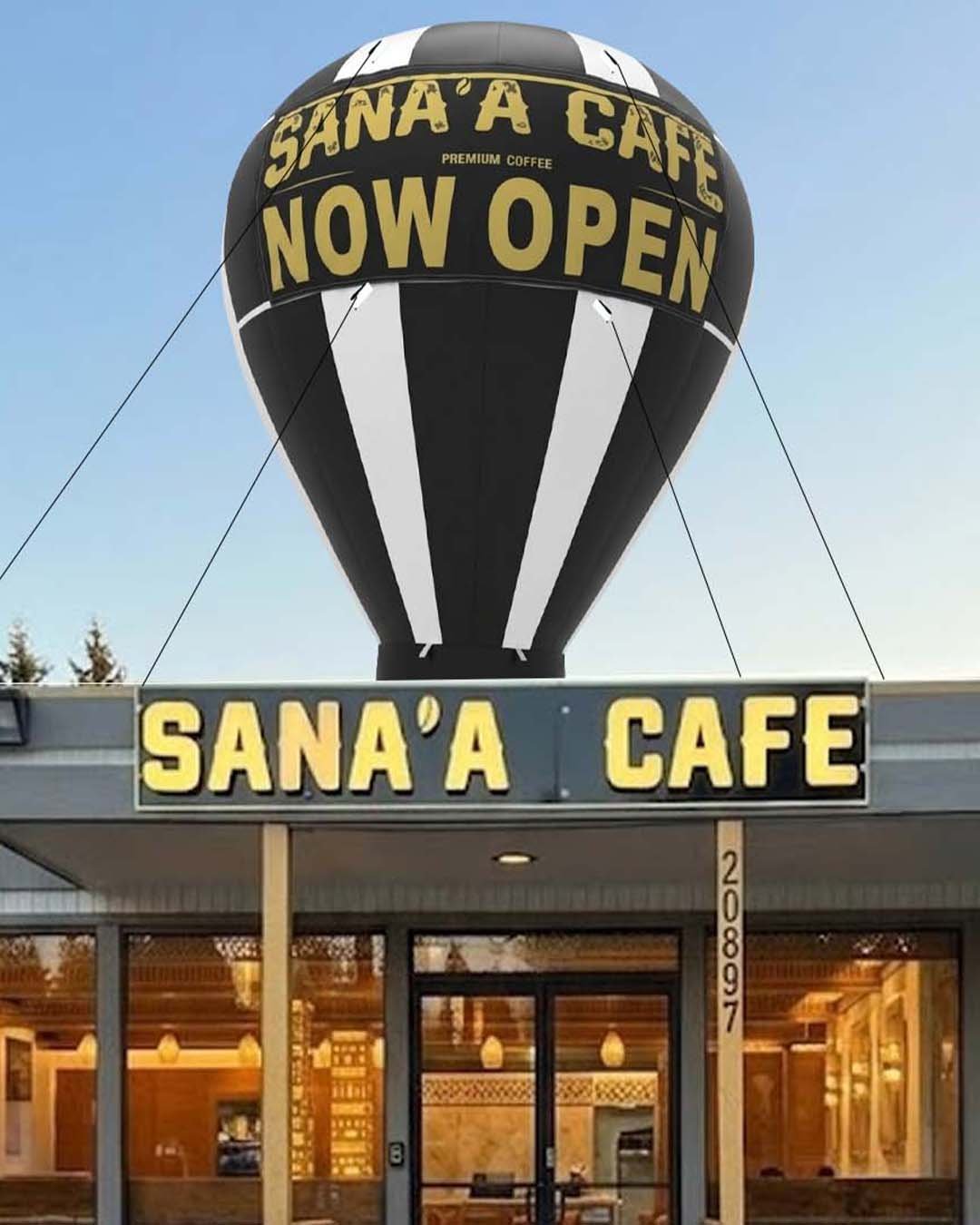 22ft Sana’a Cafe rooftop inflatable balloon