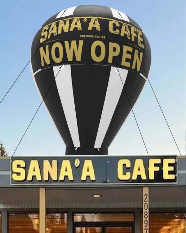 22ft Sana’a Cafe rooftop inflatable balloon