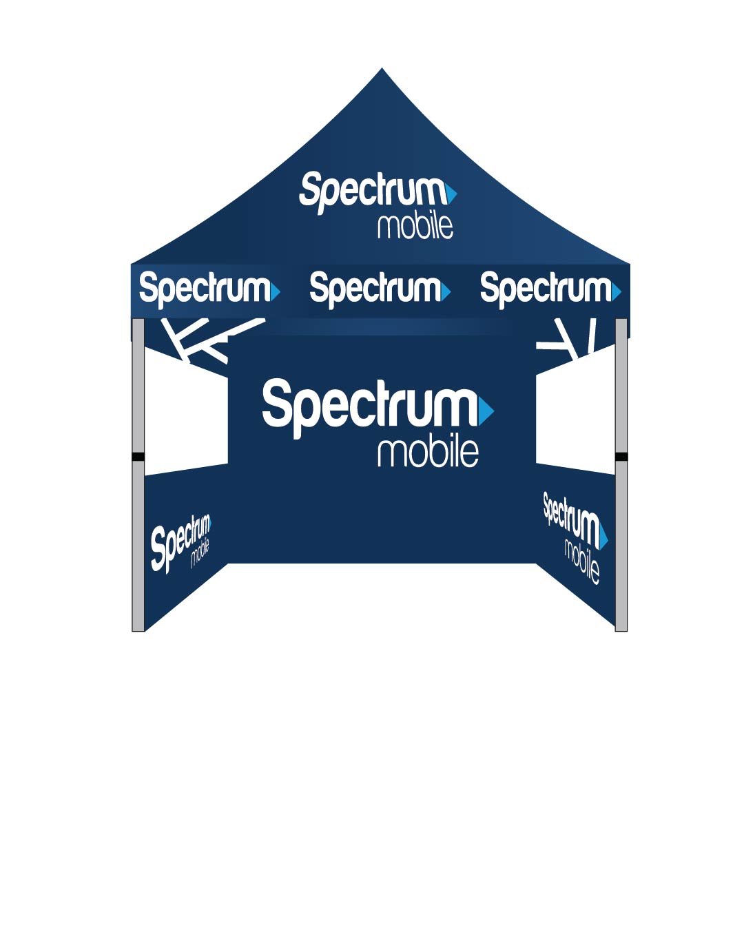 5 x 5 Ft Spectrum Mobile Advertising canopy Tent - (1) 5x5-spectrum-mobile-advertising-canopy-tent-back-side-panels