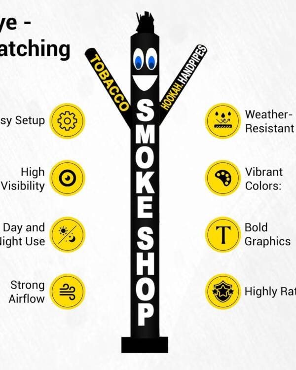 10FT Smoke Shop Air Dancer – Tobacco, Hookah & Handpipes Storefront Inflatable (Blower Sold Separately) - Image 8