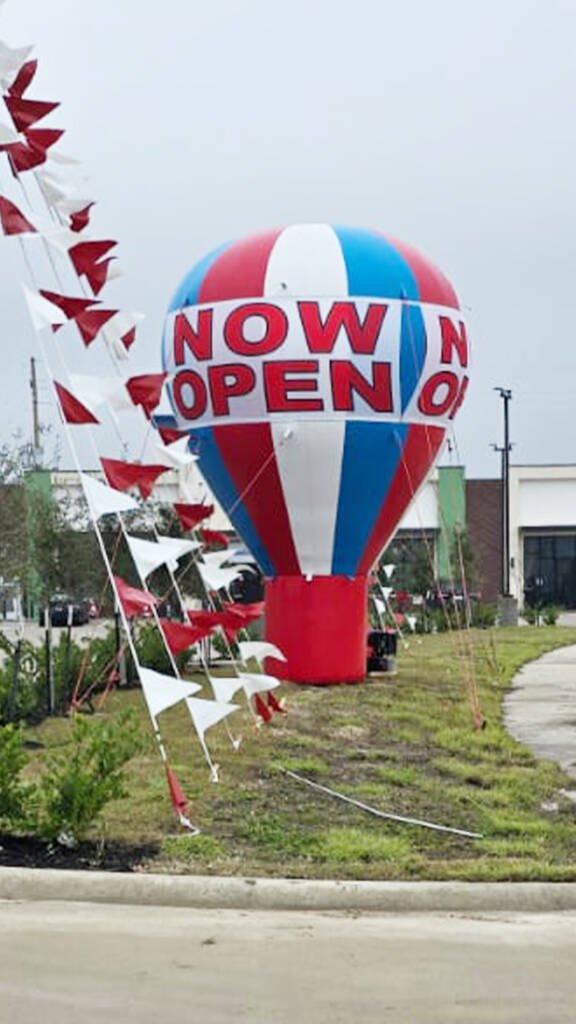 Now Open Rooftop Balloon Rental Plano Texas - giant advertising balloon rental for business promotions