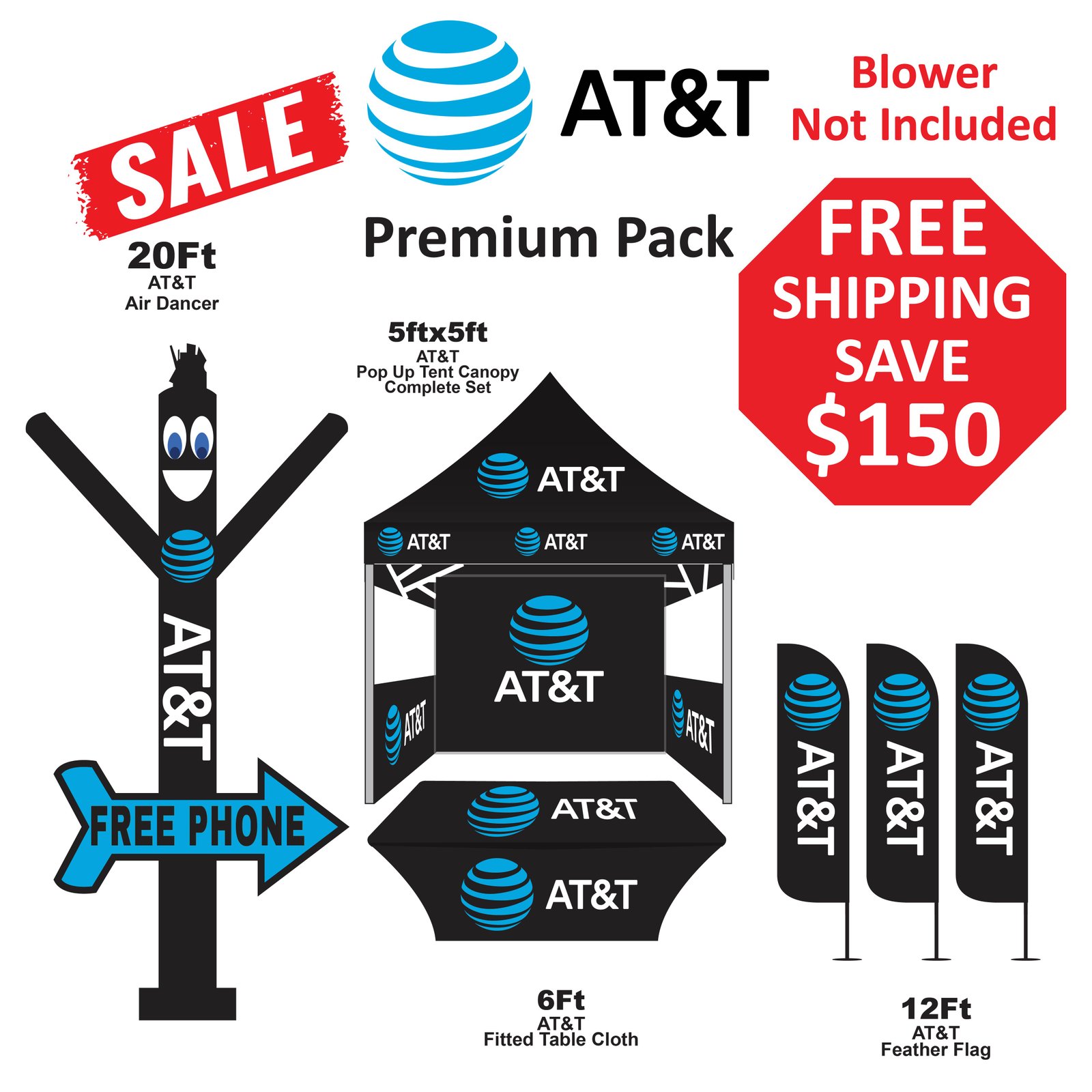 AT&T Premium Pack 5x5 tent advertising kit