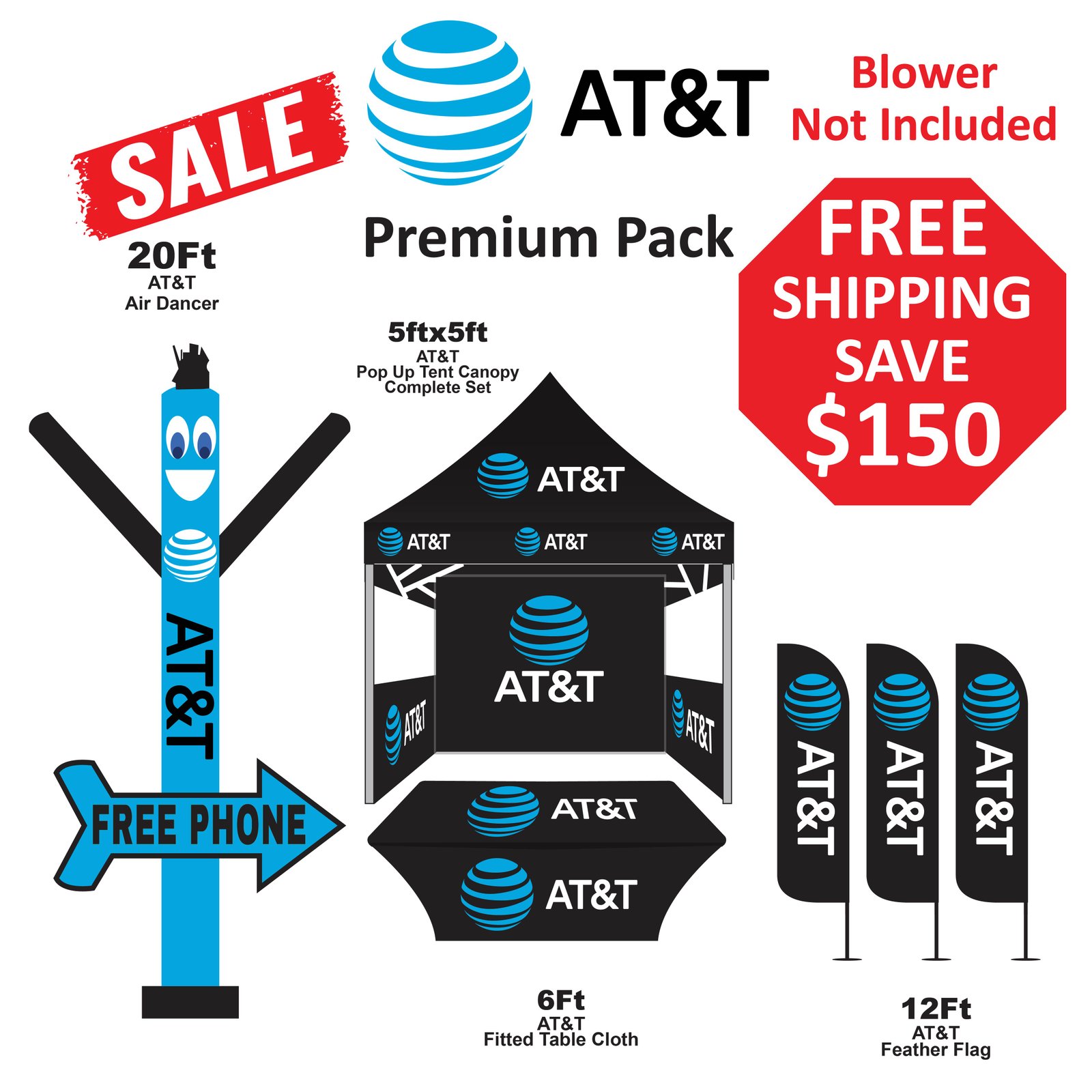 Premiume Pack 5x5 - BLUE-01 AT&T Premium Pack 5x5 advertising kit