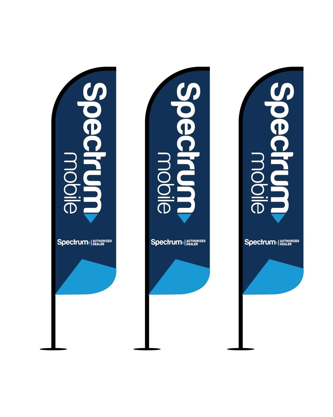 Spectrum Mobile-03 12FT Spectrum Mobile feather flags pack of 3