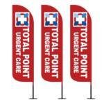 12FT Total Point Urgent Care feather flags pack of 3