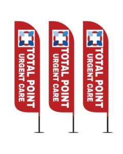 12FT Total Point Urgent Care feather flags pack of 3