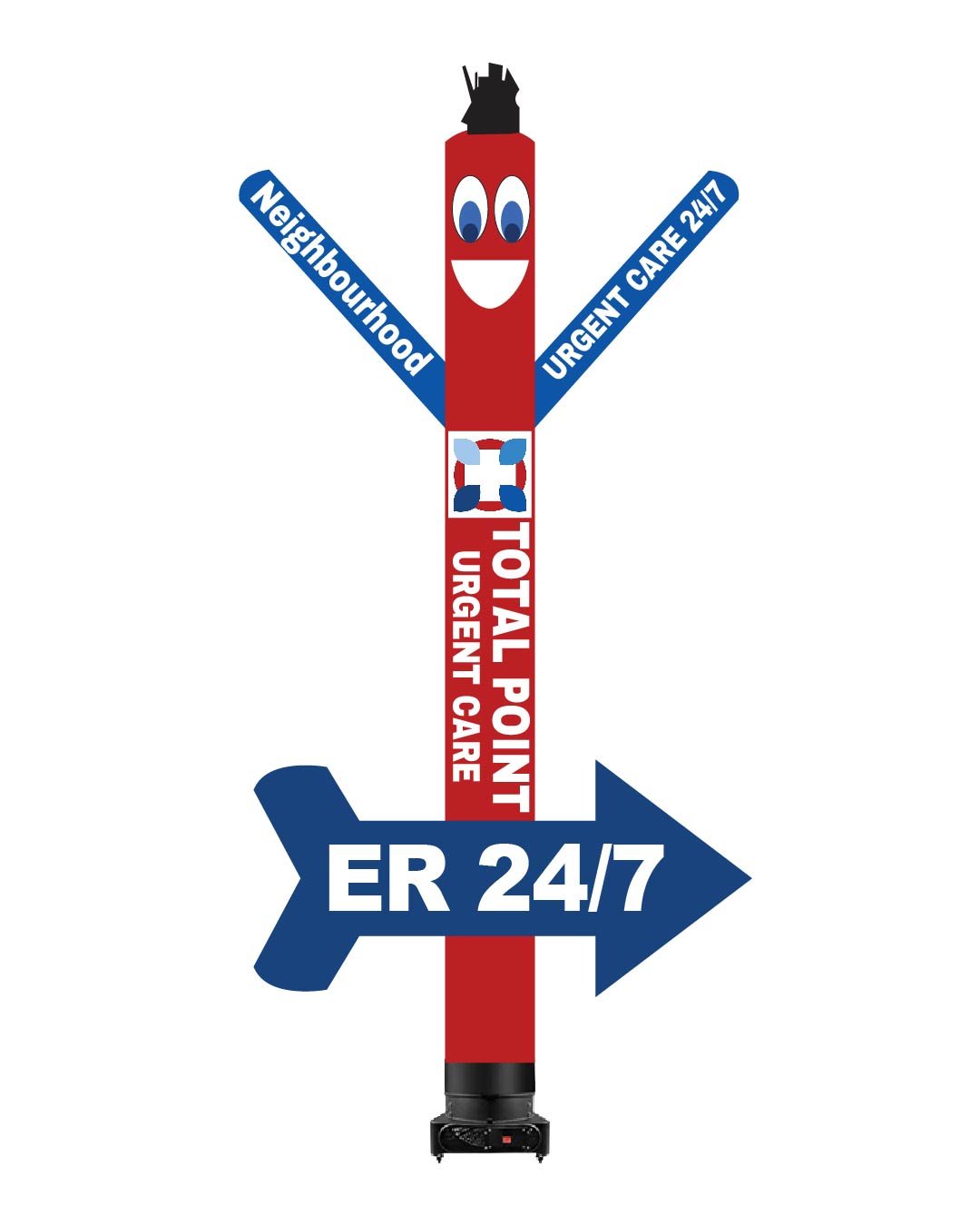 Total Point Urgent Care Air Dancer with ER 24/7 Arrow Sign