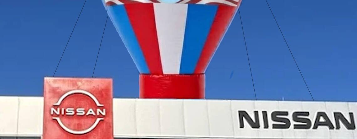22ft Nissan 4th of July Rooftop Advertising Balloon