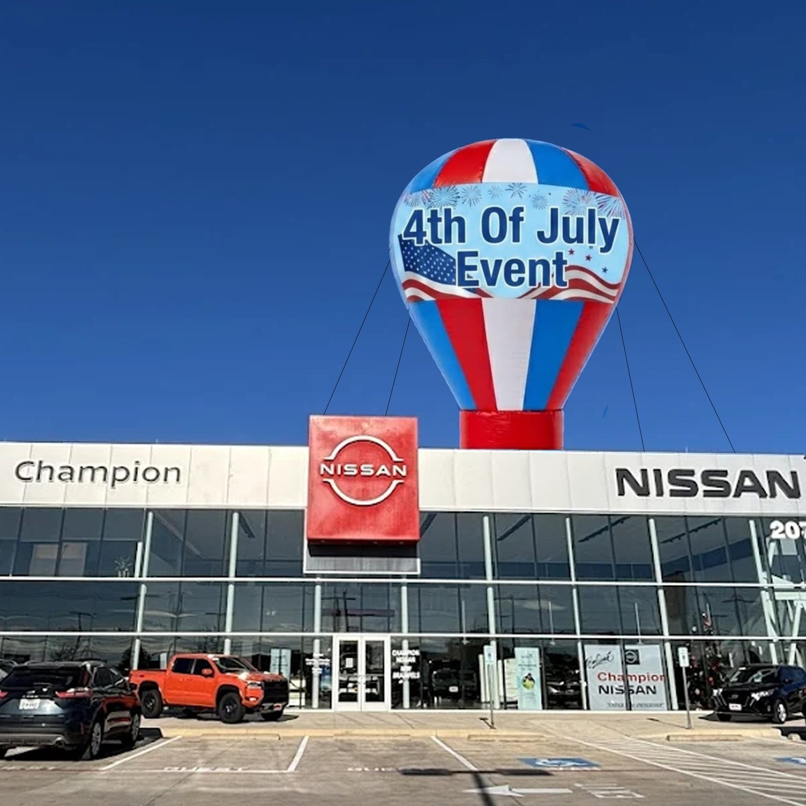22ft Nissan 4th of July Rooftop Advertising Balloon