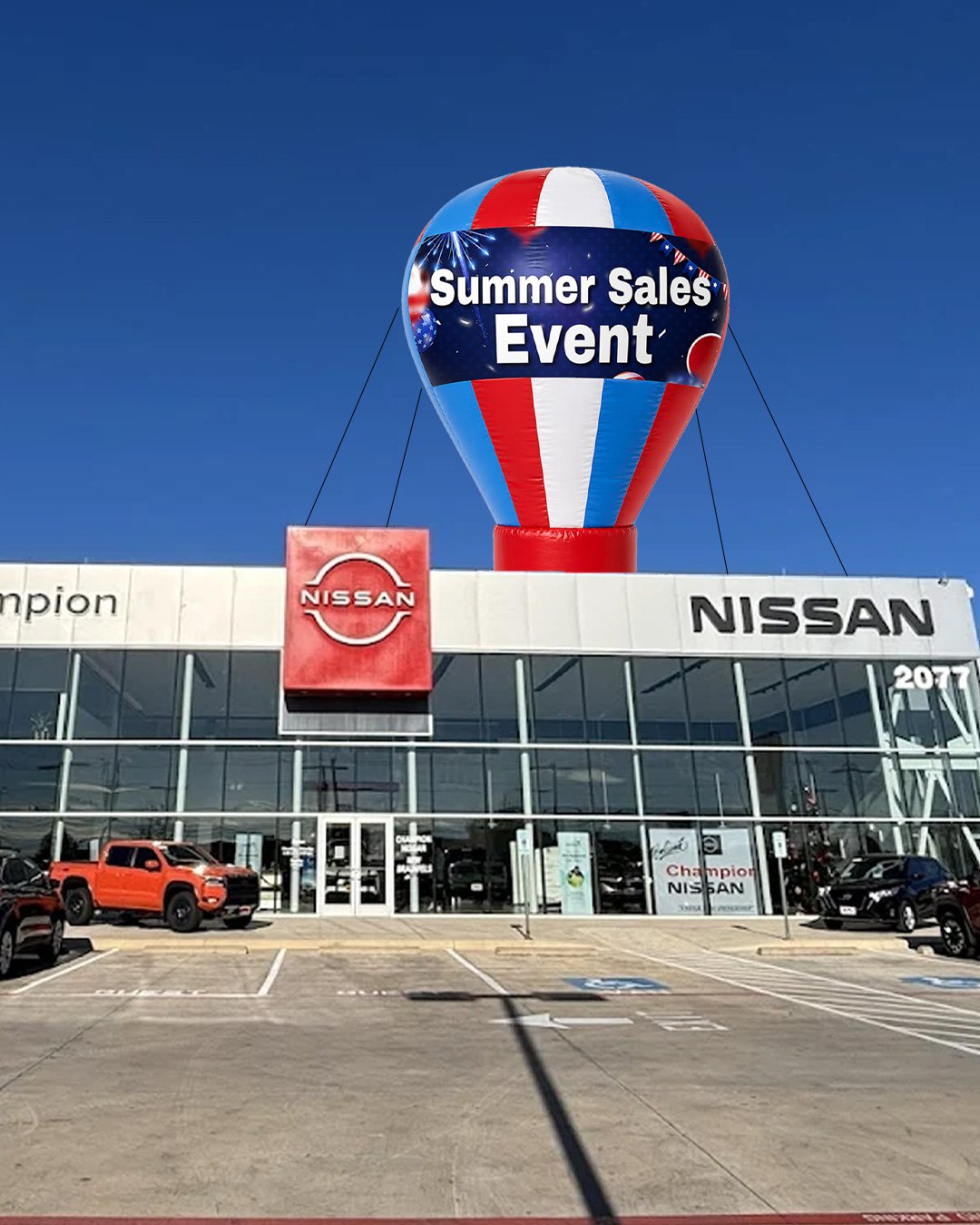 22ft car dealership rooftop balloon