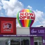 22ft Jack in the Box Now Open Rooftop Advertising Balloon