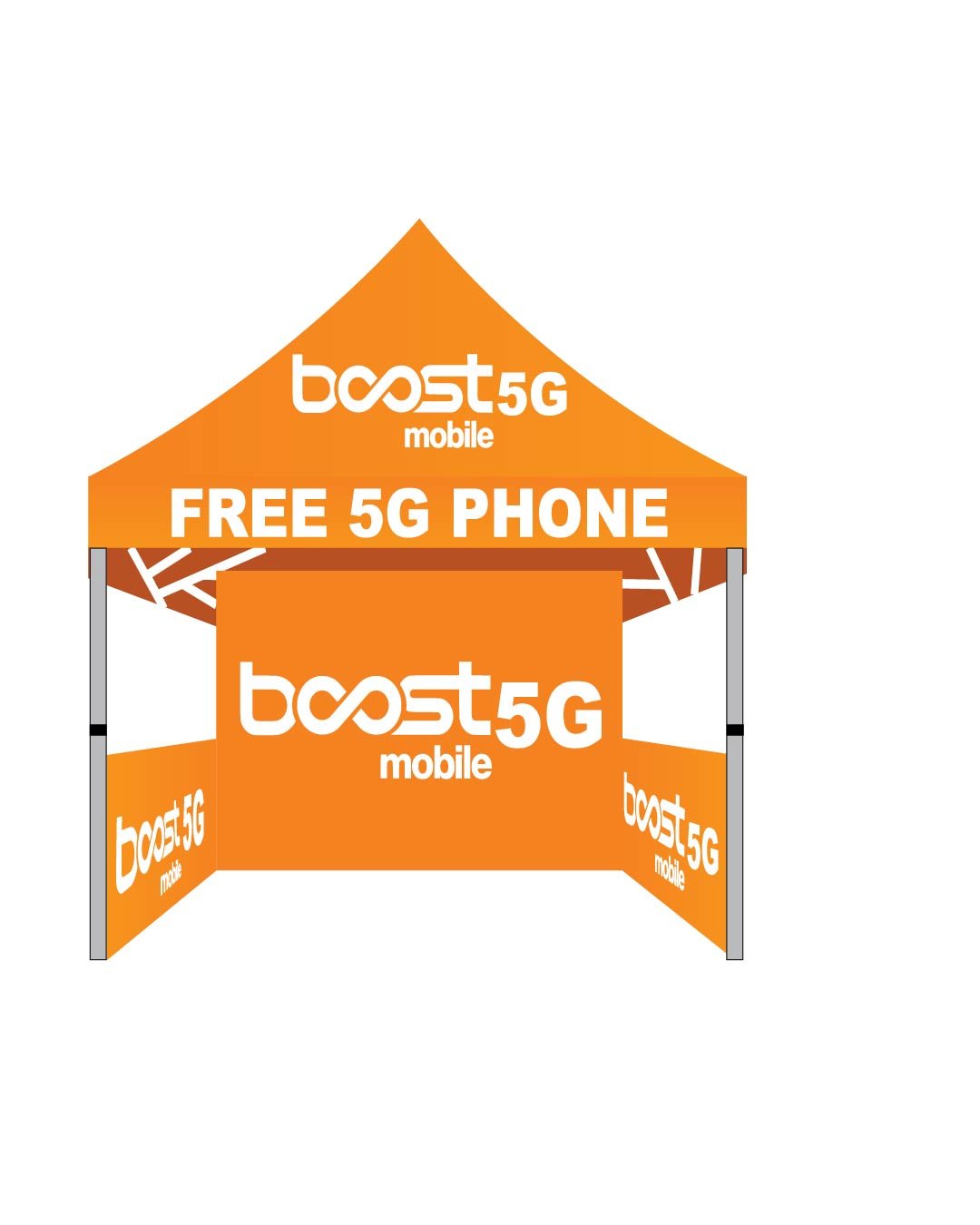 5x5Ft Boost Mobile Canopy Tent (1) 5x5 Boost Mobile pop up advertising canopy tent