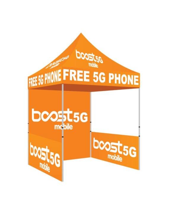 5x5 Boost Mobile pop up advertising canopy tent