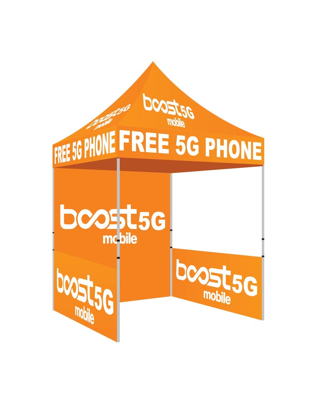 5x5 Boost Mobile pop up advertising canopy tent