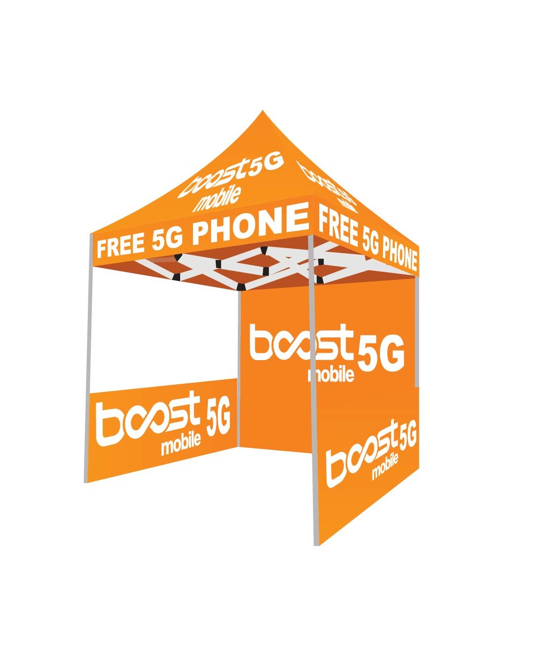 5x5 Boost Mobile pop up advertising canopy tent