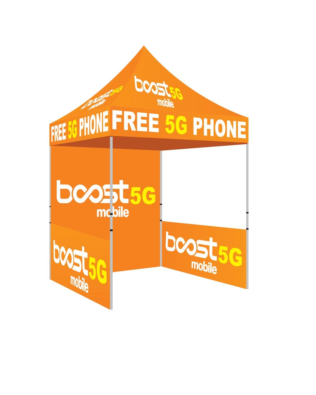 5x5 Boost Mobile pop up advertising canopy tent