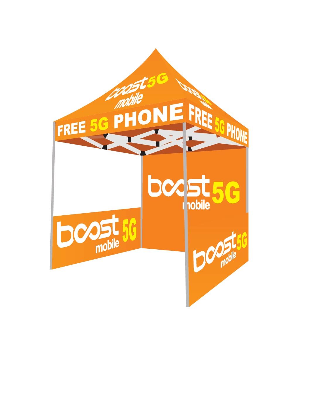5x5 Boost Mobile pop up advertising canopy tent