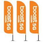 12FT Boost Mobile 5G feather flags pack of 3