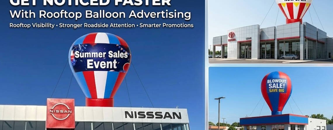 How Car Dealerships Get Noticed Faster With Rooftop Balloon