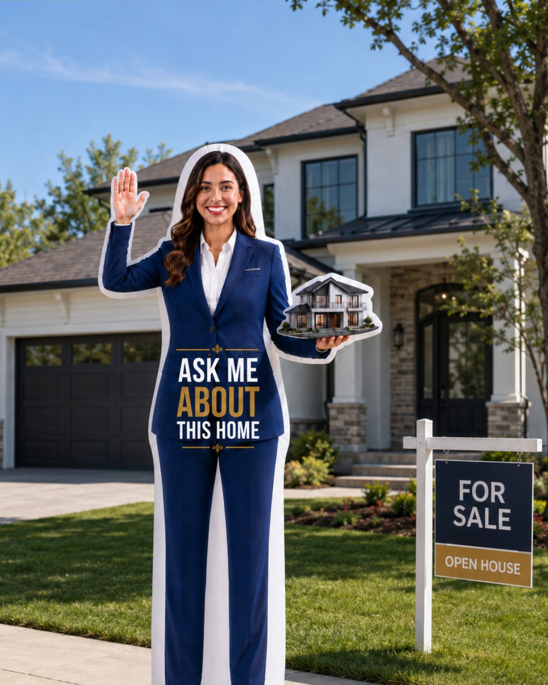 10FT Custom Female Realtor Character Inflatable