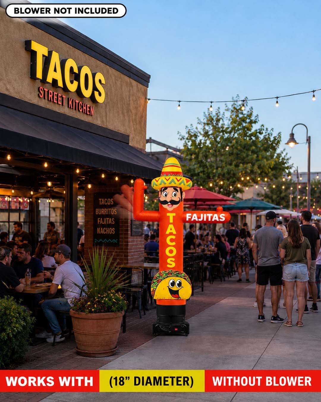 10ft Tacos & Fajitas Waving Man Inflatable