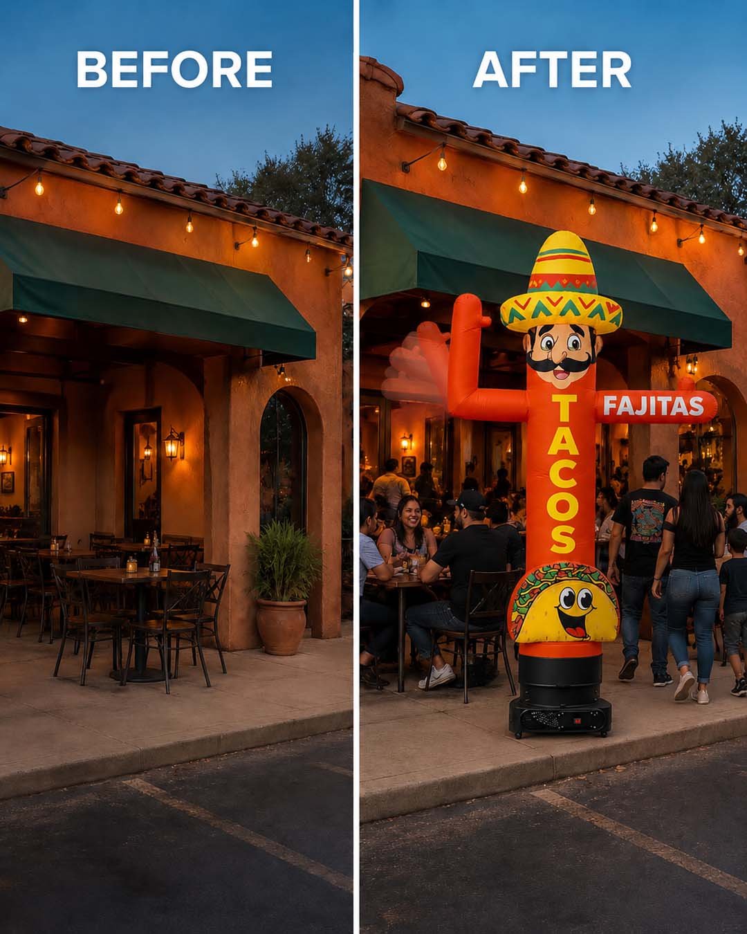 10ft Tacos & Fajitas Waving Man Inflatable