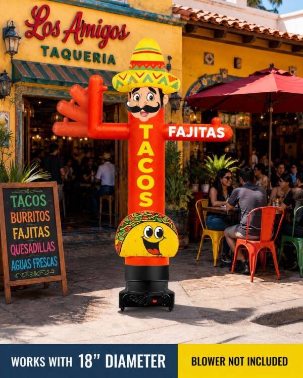 10ft Tacos & Fajitas Waving Man Inflatable