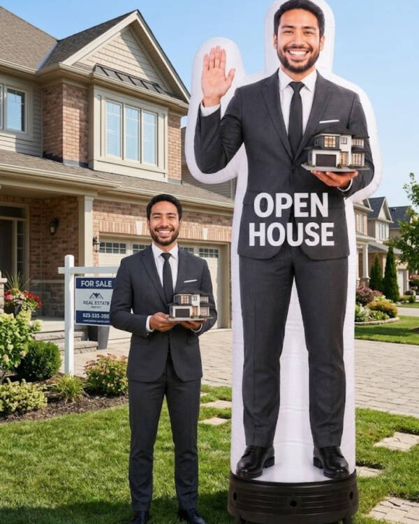 10FT Male Realtor Character Inflatable for Open Houses