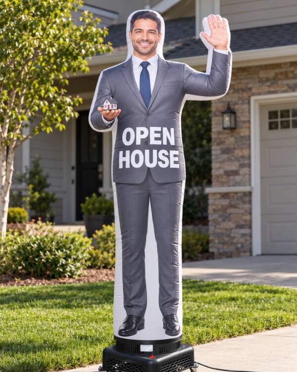 10FT Male Realtor Character Inflatable - Open House Waving Agent Display (Blower Not Included)