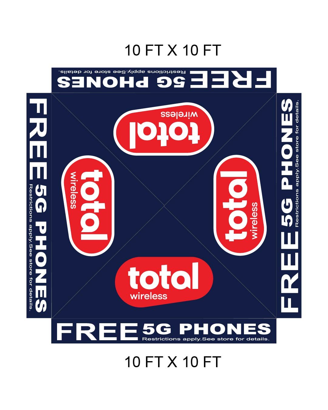 10Ft x 10Ft Total Wireless canopy roof cover only 10Ft x 10Ft Total Wireless canopy roof cover only