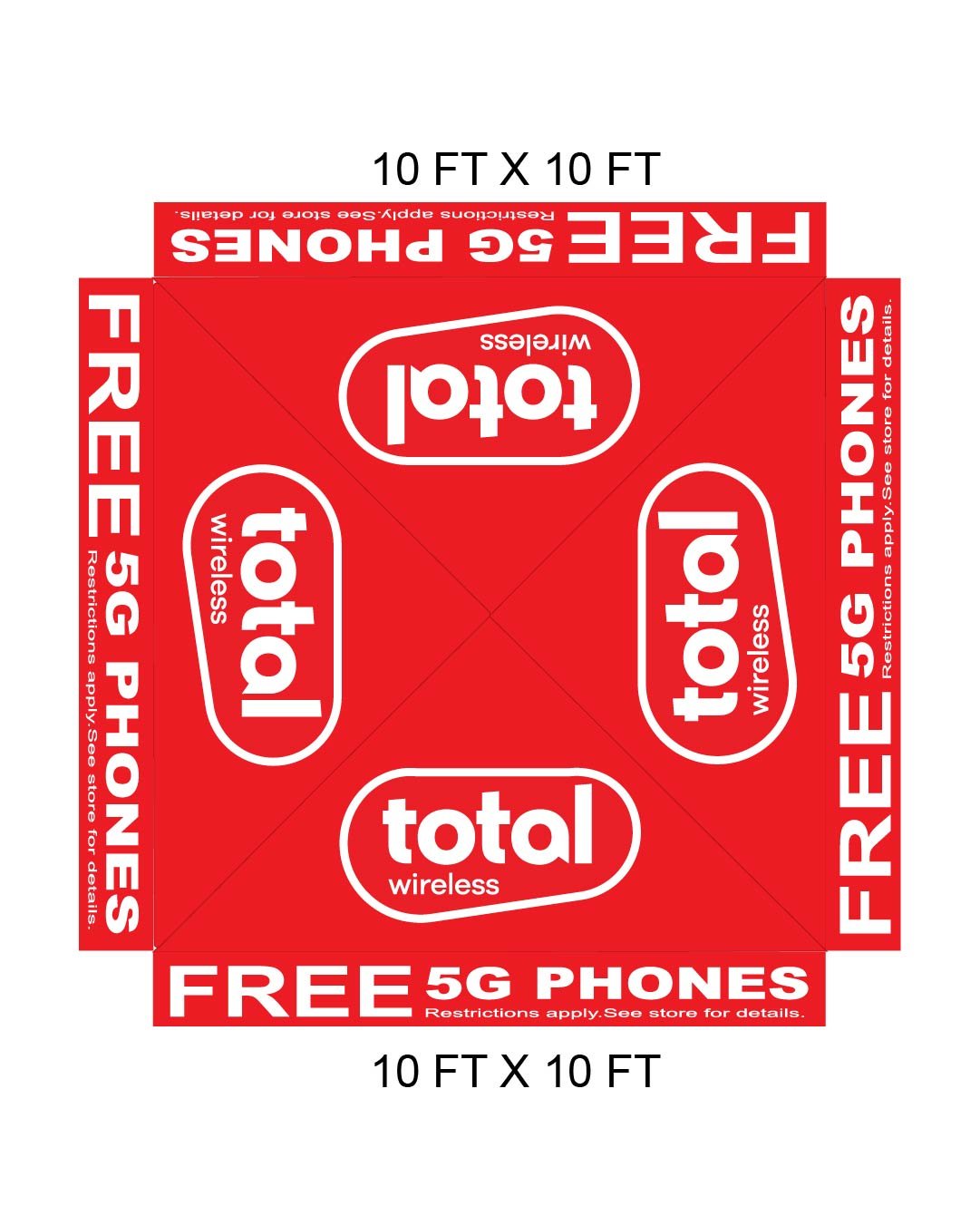 10x10 Total Wireless tent cover Red