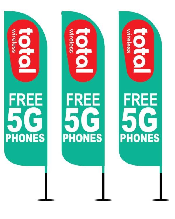 12FT Total Wireless “FREE 5G PHONES” Outdoor Feather Flags